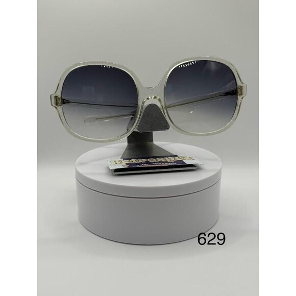 NEW Vintage Oversize Sunglasses | Non RX | Grey Fade Lens | Clear Frame | 1960s - Picture 3 of 8